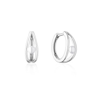 Cercei rotunzi argint cu perle naturale albe DiAmanti SK22375EL_W-G (Argint 925‰ 2,95 g.)